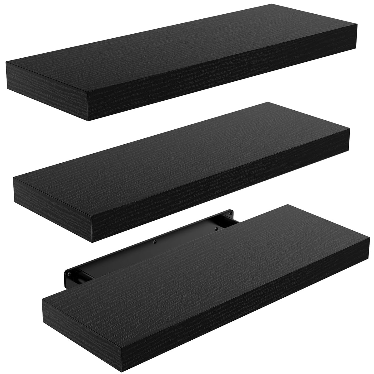 Amada 15.7" Floating Shelves for Wall Decor & Storage, Set of 3, White