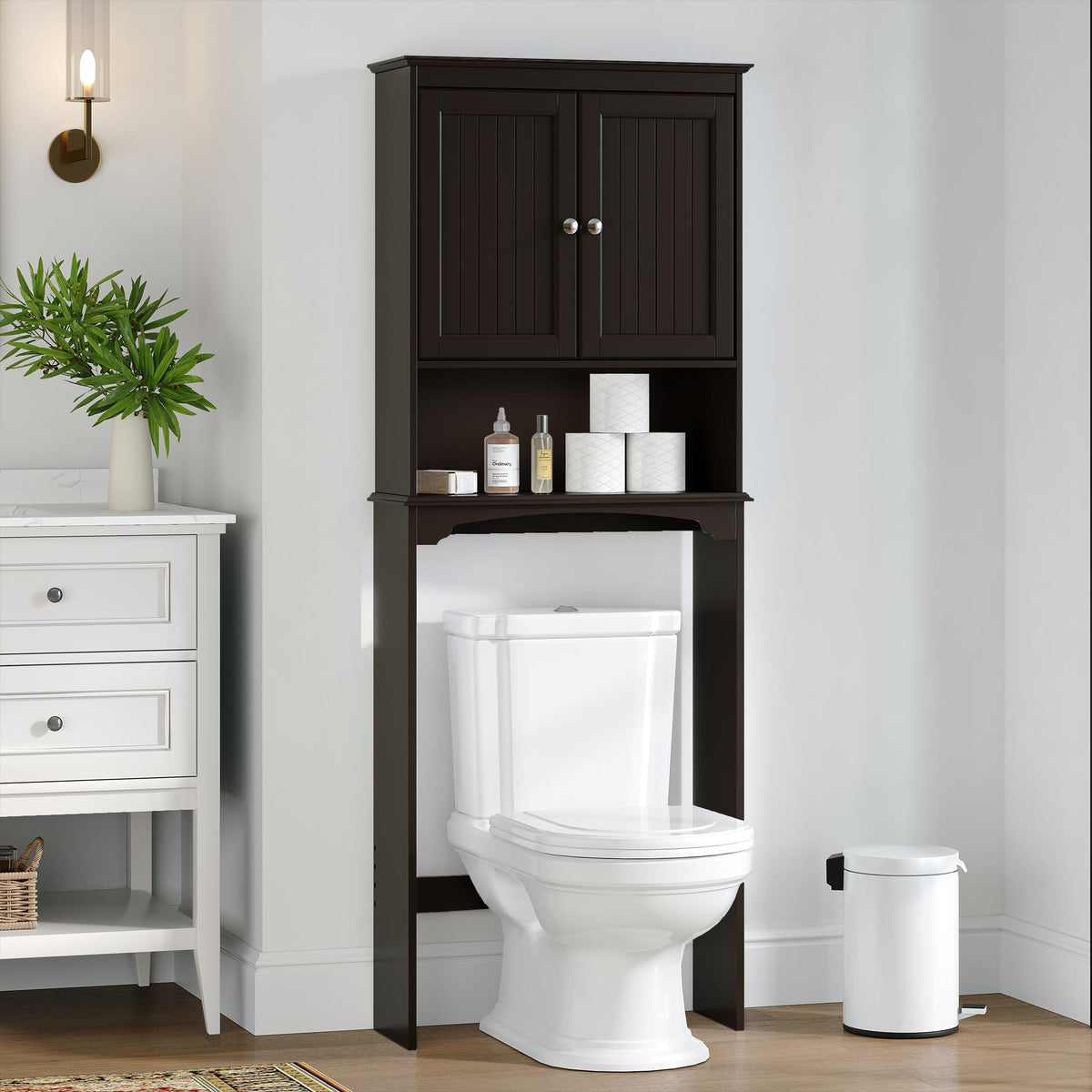Spirich Over The Toilet Storage Cabinet with Doors, Bathroom Organizer