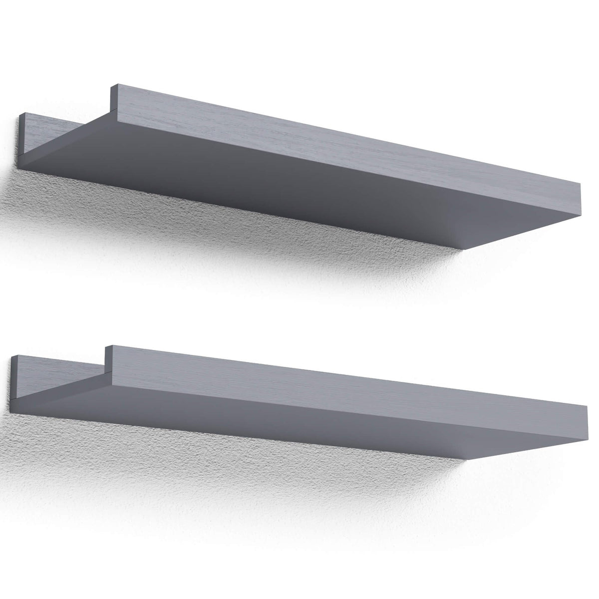 Boswillon Floating Shelves Set of 2, Small Wall Shelf with Lip, 16in, White