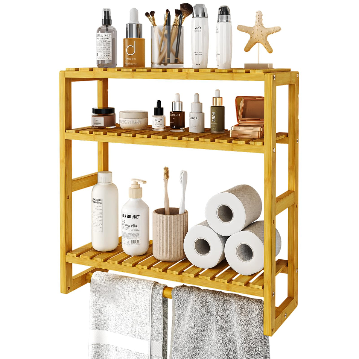 Galood Over The Toilet Storage Bathroom Shelves Wall Mounted 3 Tier White