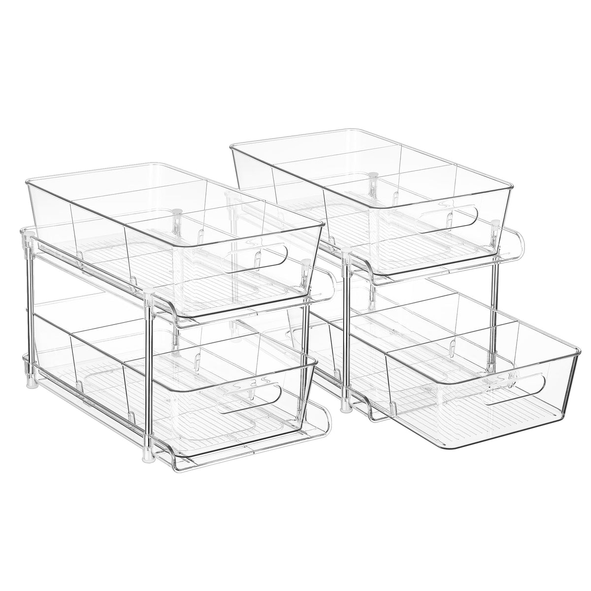 Vtopmart 2 Pack Pull Out Bathroom Under Sink Organizer (S-Standard)
