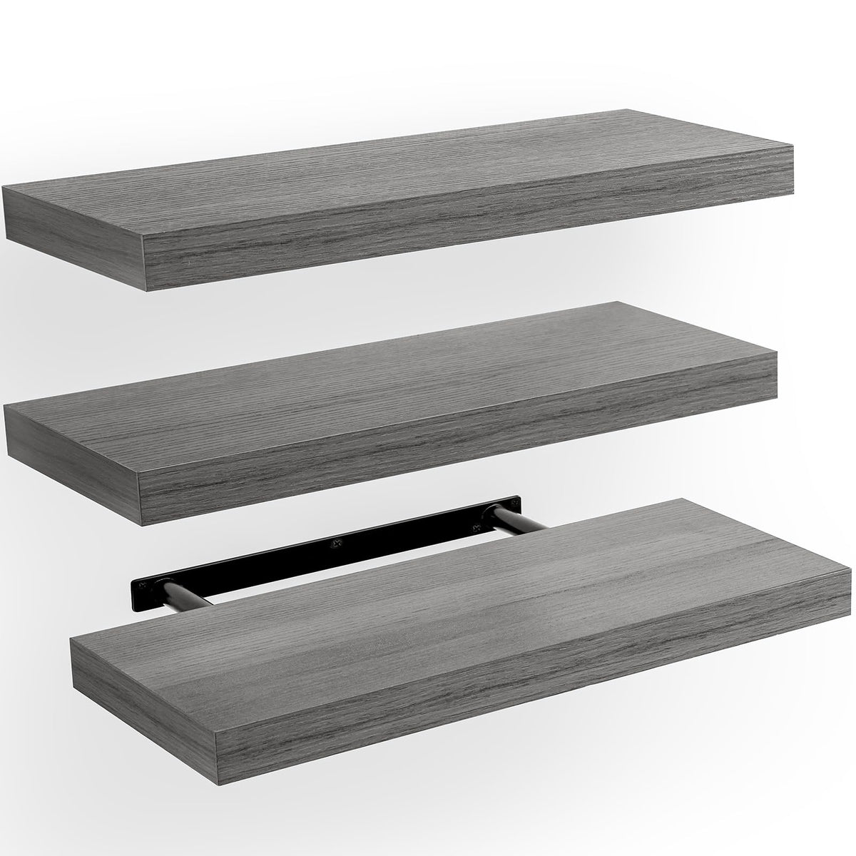 Amada 15.7" Floating Shelves for Wall Decor & Storage, Set of 3, White