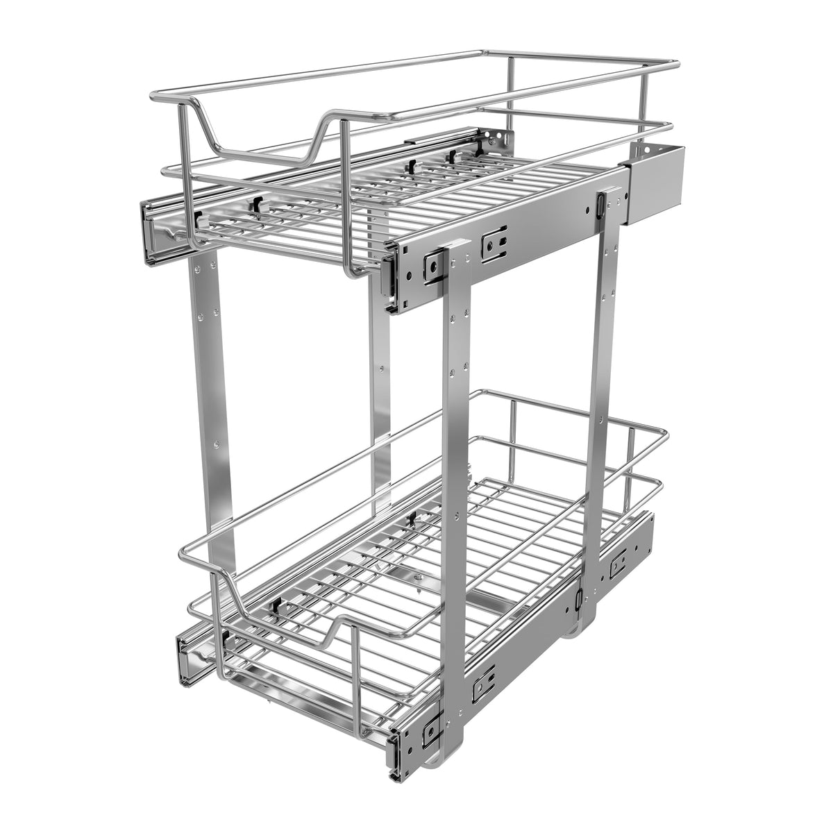 Pull Out Cabinet Organizer 21" W X 22" D, Chromed, Full Slide Out Drawers
