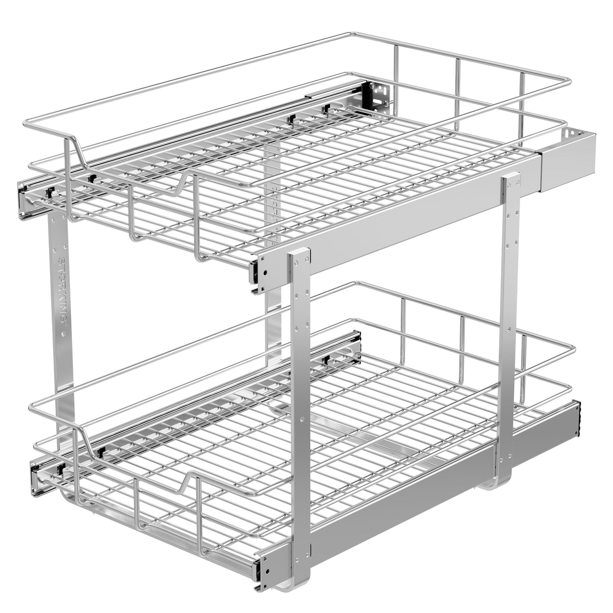 Pull Out Cabinet Organizer 21" W X 22" D, Chromed, Full Slide Out Drawers