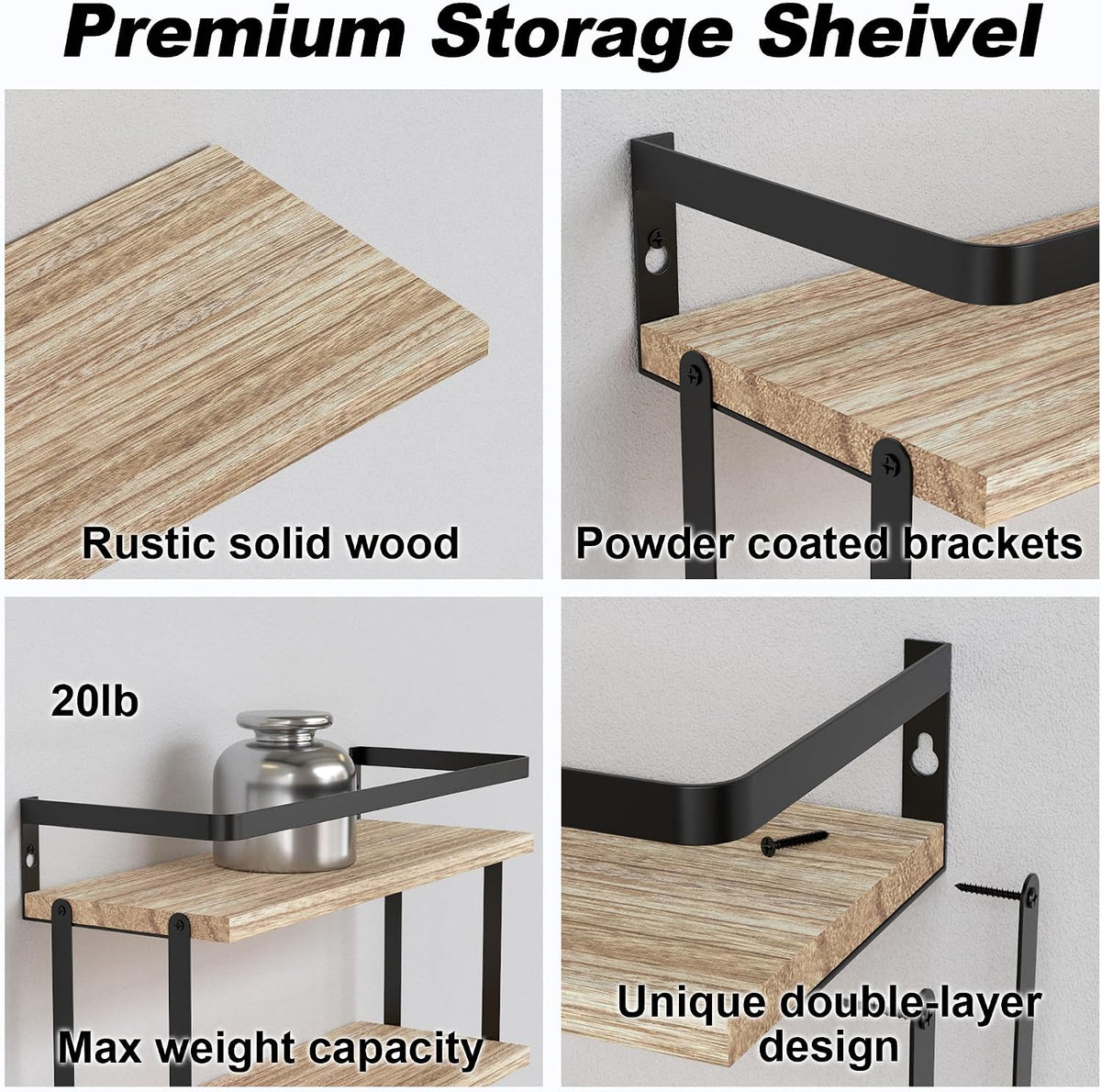RICHER HOUSE Floating Shelves Bathroom, Wall Mounted Shelf Over Toilet