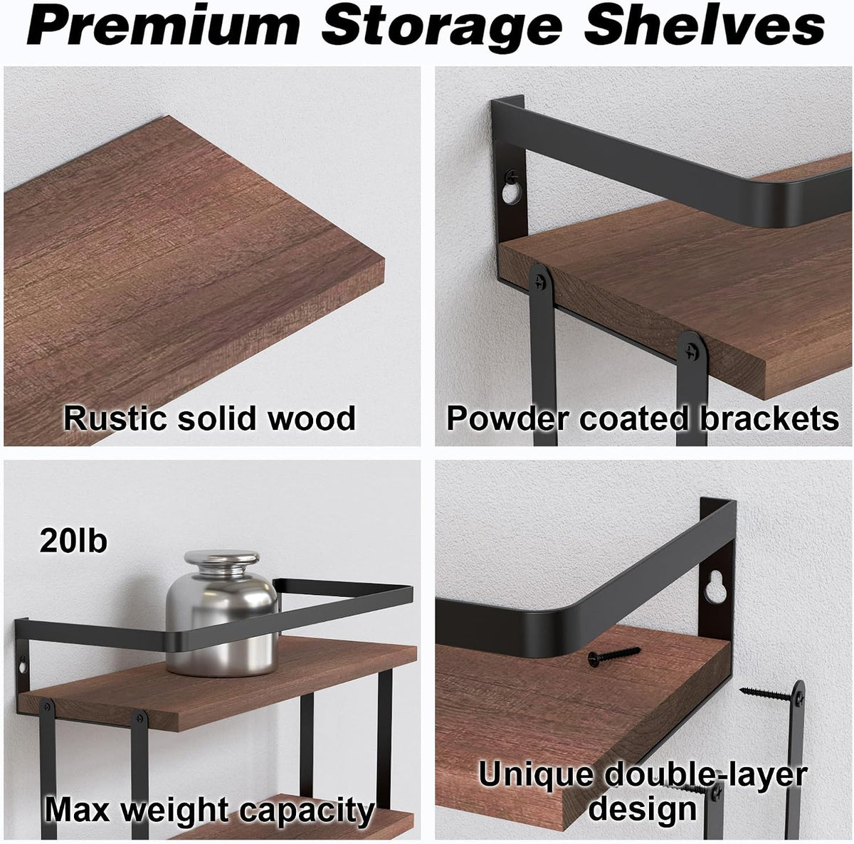 RICHER HOUSE Floating Shelves Bathroom, Wall Mounted Shelf Over Toilet