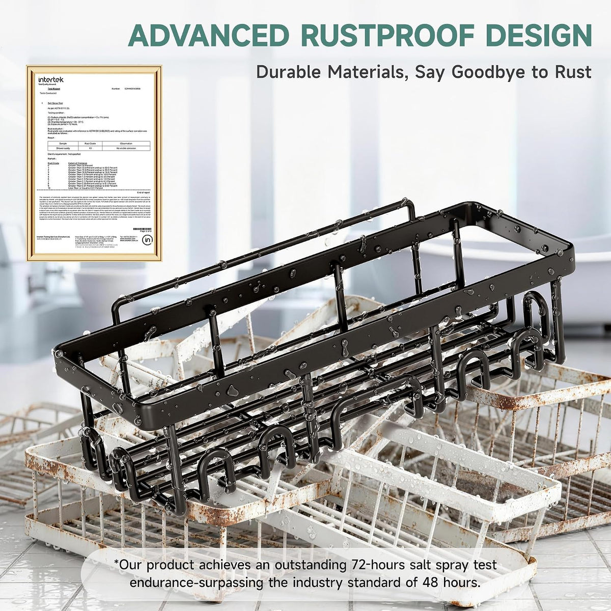 Veken Shower Caddy 6-Pack, Bathroom Organizers and Storage Shelves, Black