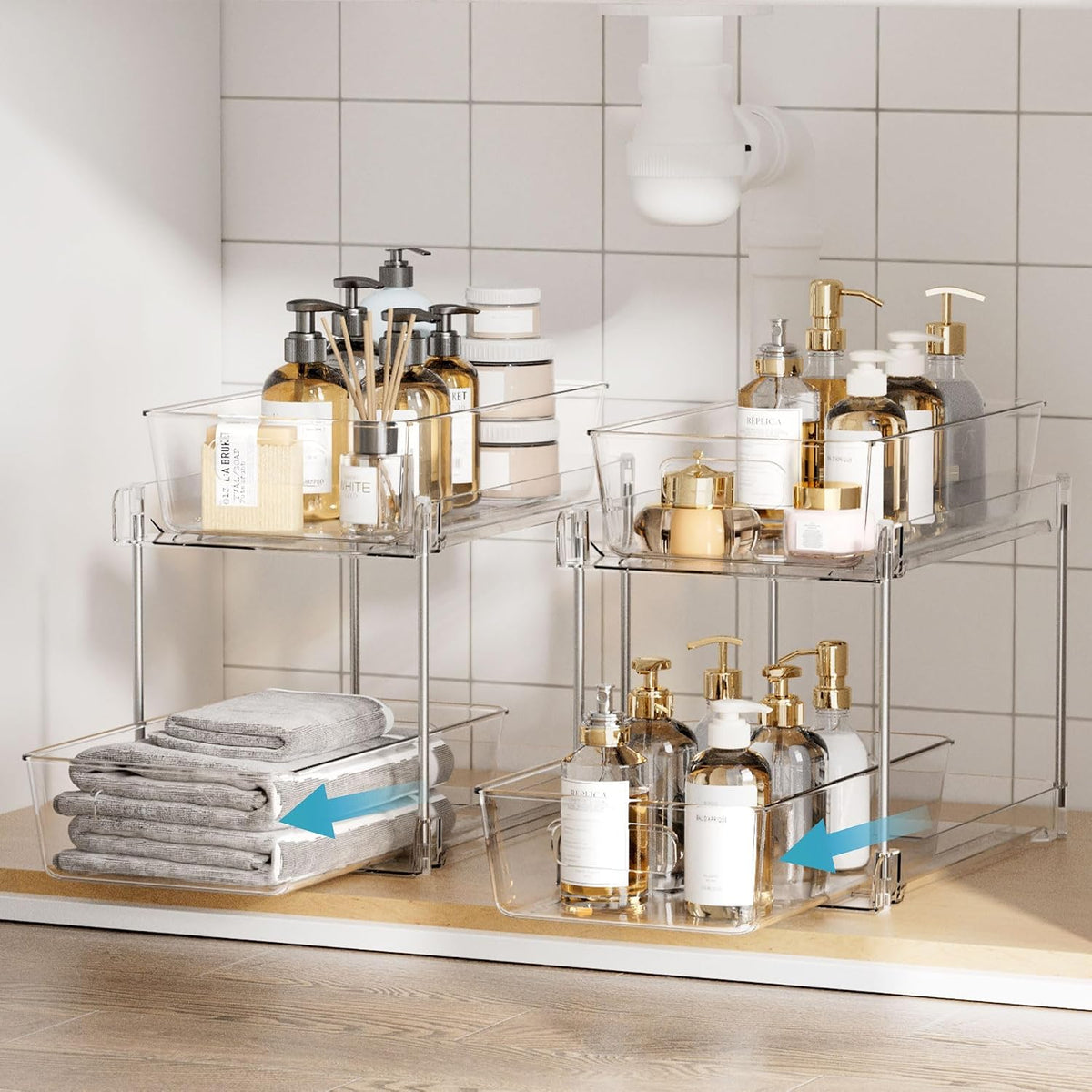 Vtopmart 4 Pack Pull Out Bathroom Under Sink Organizer (S-Standard)