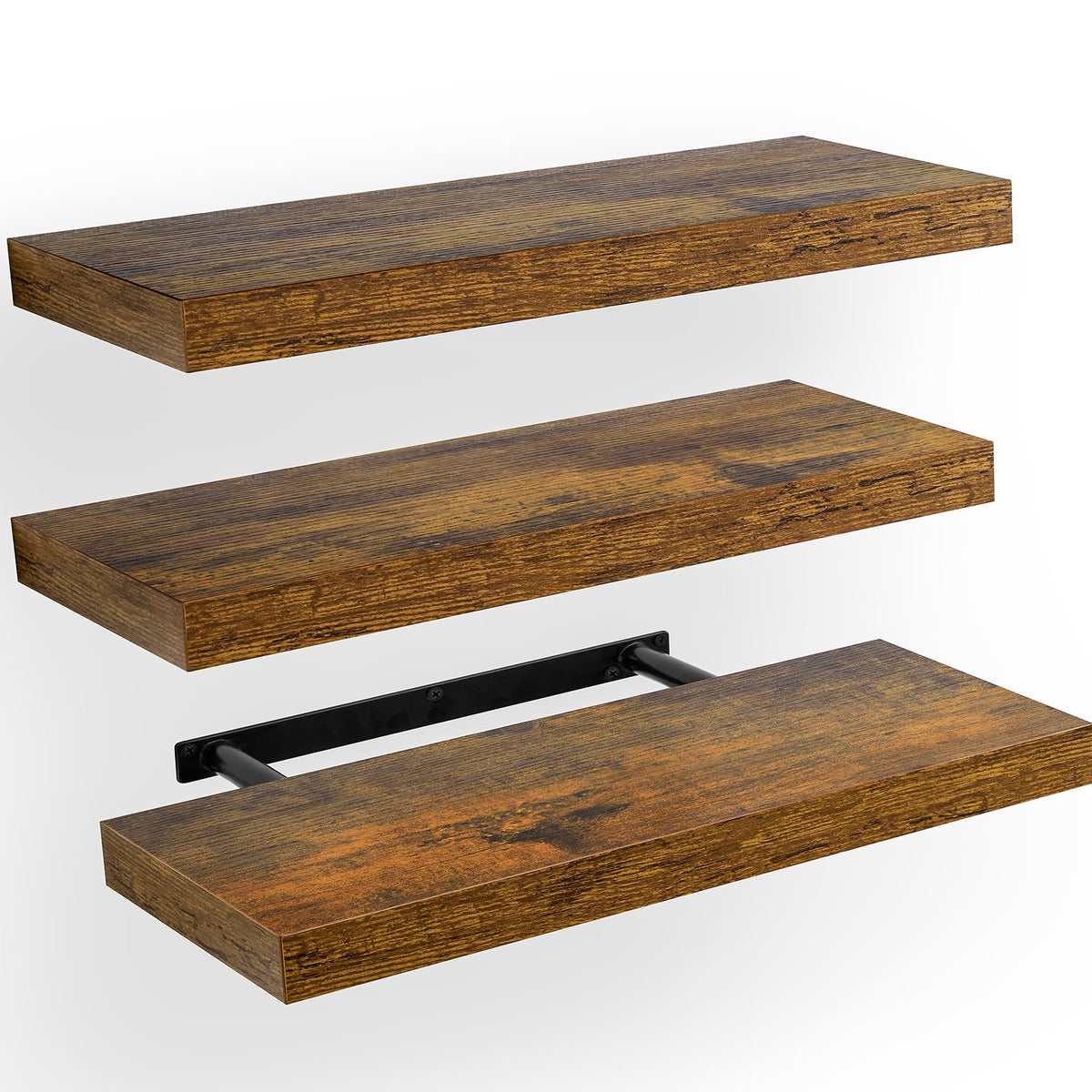 Amada 15.7" Floating Shelves for Wall Decor & Storage, Set of 3, White
