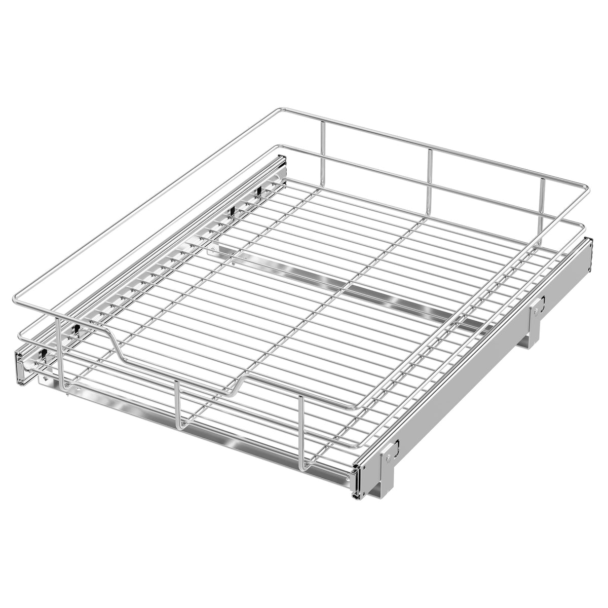 Pull Out Cabinet Organizer 21" W X 22" D, Chromed, Full Slide Out Drawers
