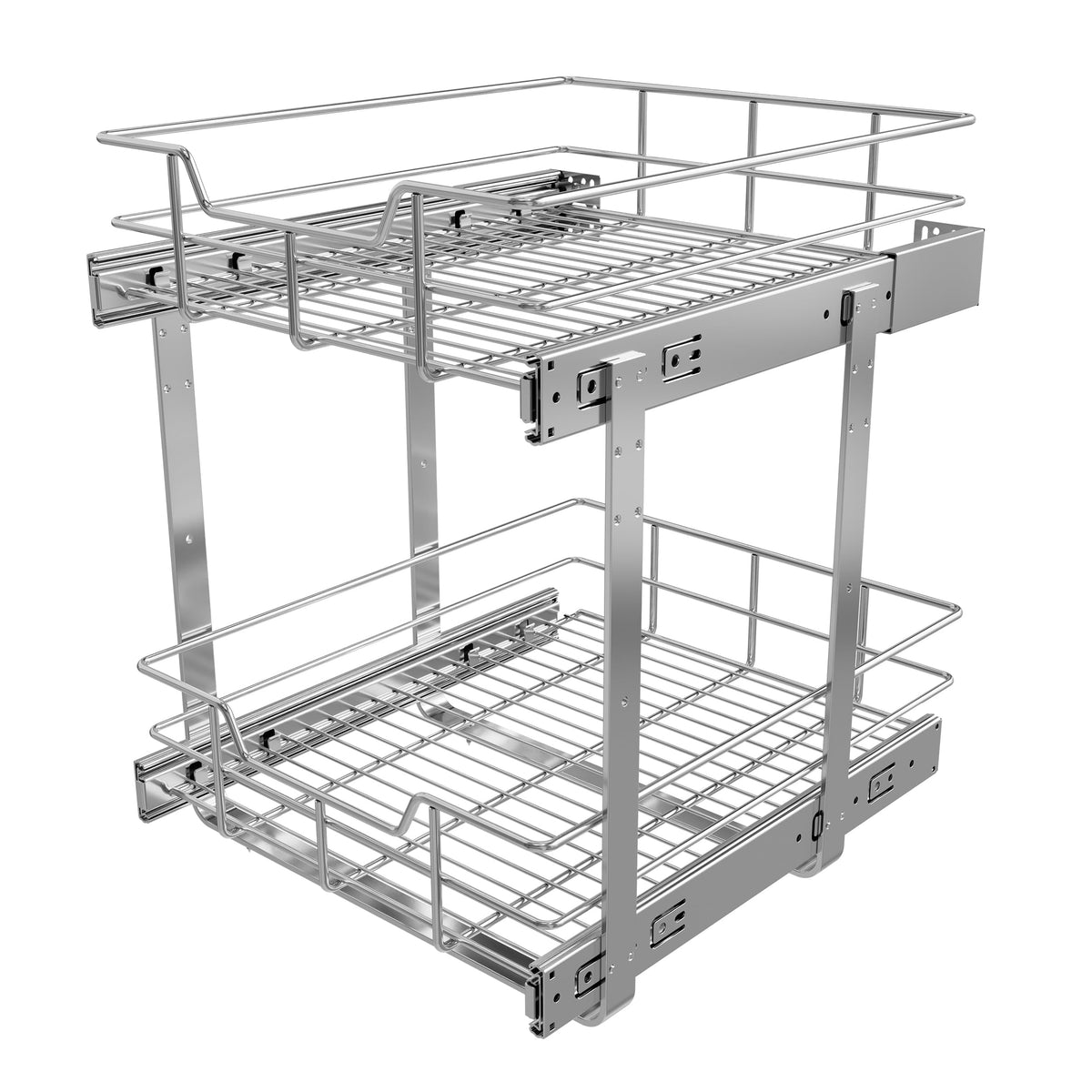 Pull Out Cabinet Organizer 21" W X 22" D, Chromed, Full Slide Out Drawers