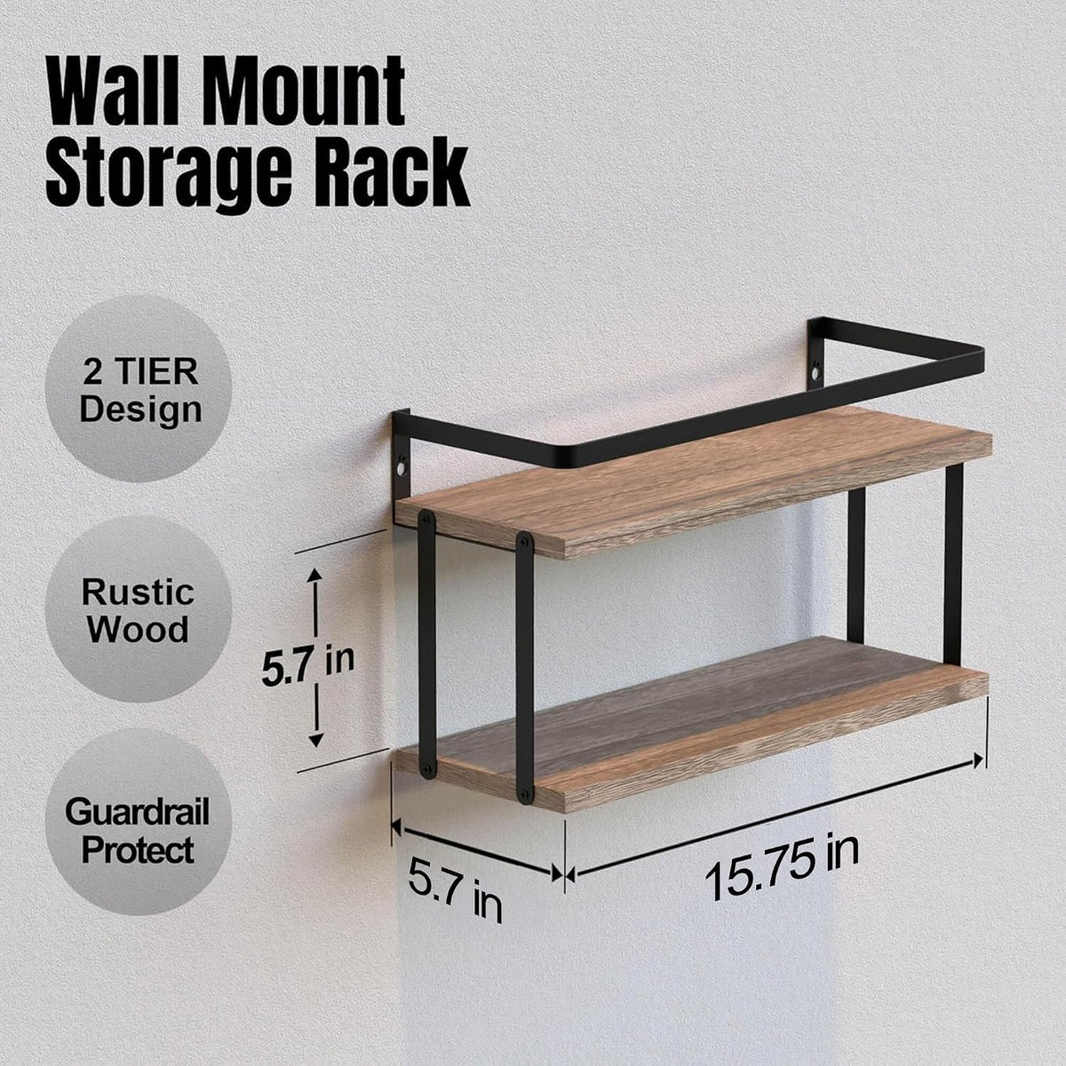 RICHER HOUSE Floating Shelves Bathroom, Wall Mounted Shelf Over Toilet
