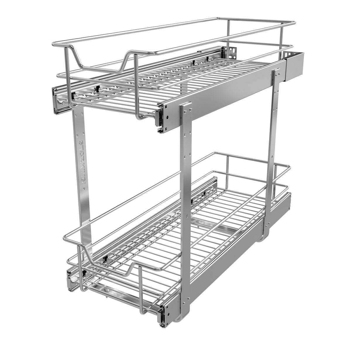 Pull Out Cabinet Organizer 21" W X 22" D, Chromed, Full Slide Out Drawers