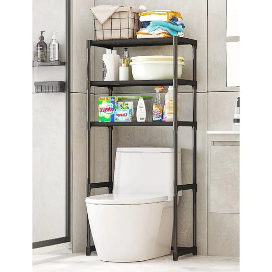 Gaomon Single Unit 2-Tier Stainless Steel Over the Toilet Storage Rack, Freestanding Bathroom Organizer with Removable Hooks & Paper Holder, Shelves for Bathroom, Laundry Room
