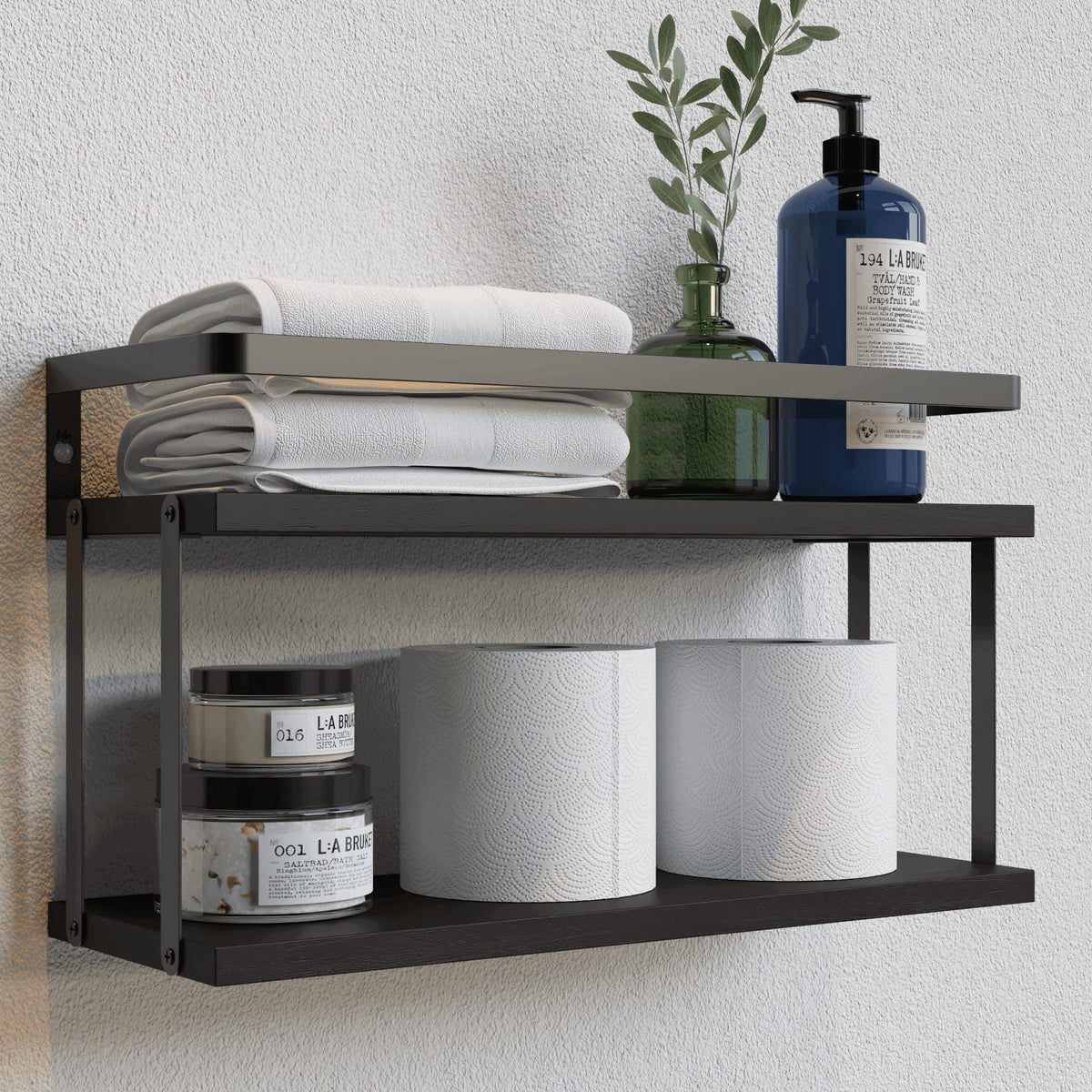 RICHER HOUSE Floating Shelves Bathroom, Wall Mounted Shelf Over Toilet