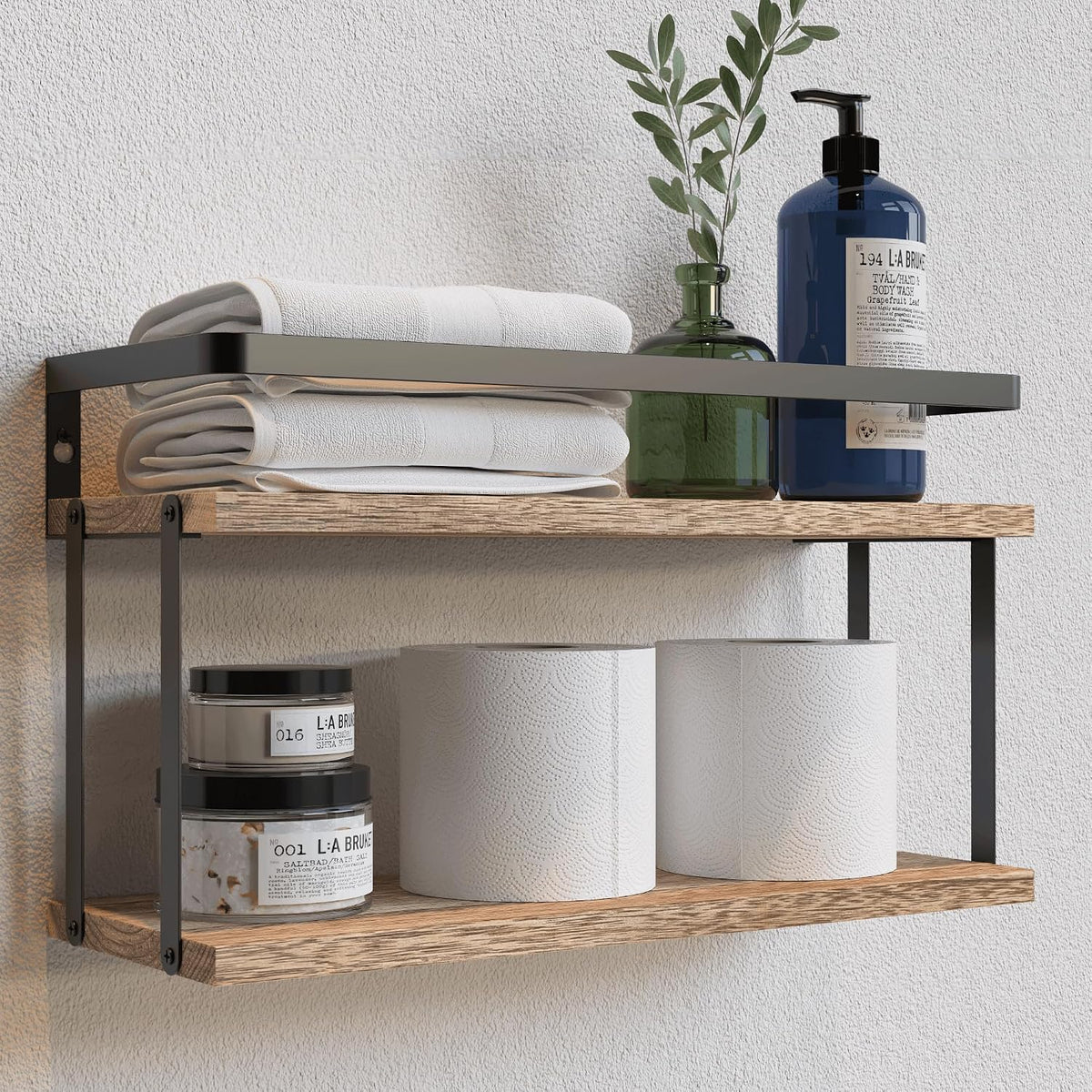 RICHER HOUSE Floating Shelves Bathroom, Wall Mounted Shelf Over Toilet
