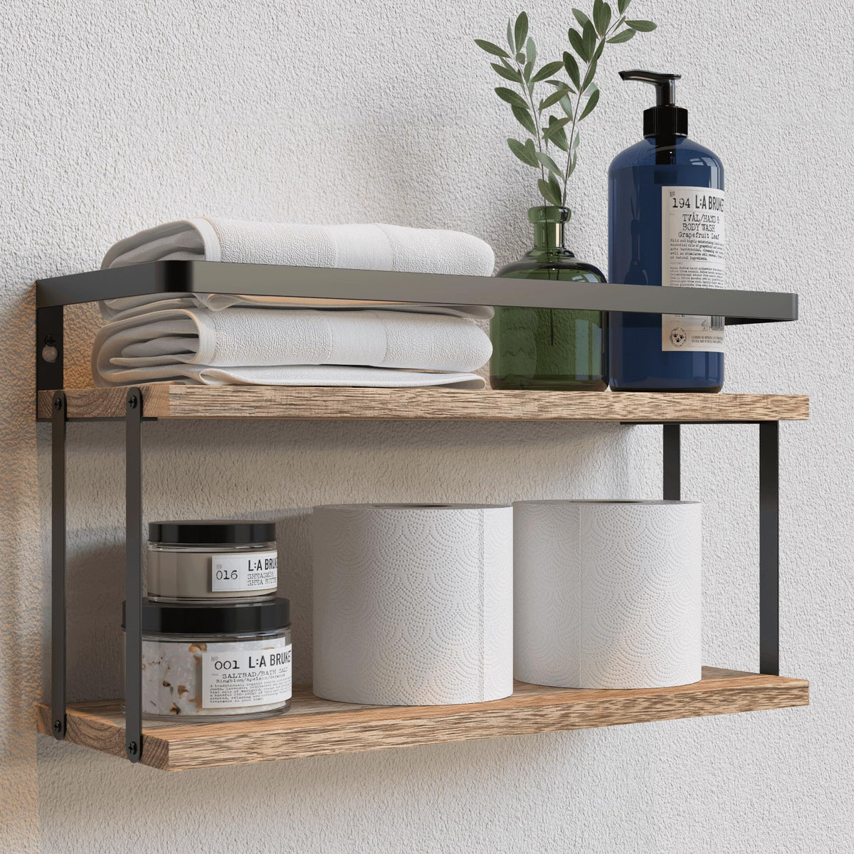 RICHER HOUSE Floating Shelves Bathroom, Wall Mounted Shelf Over Toilet