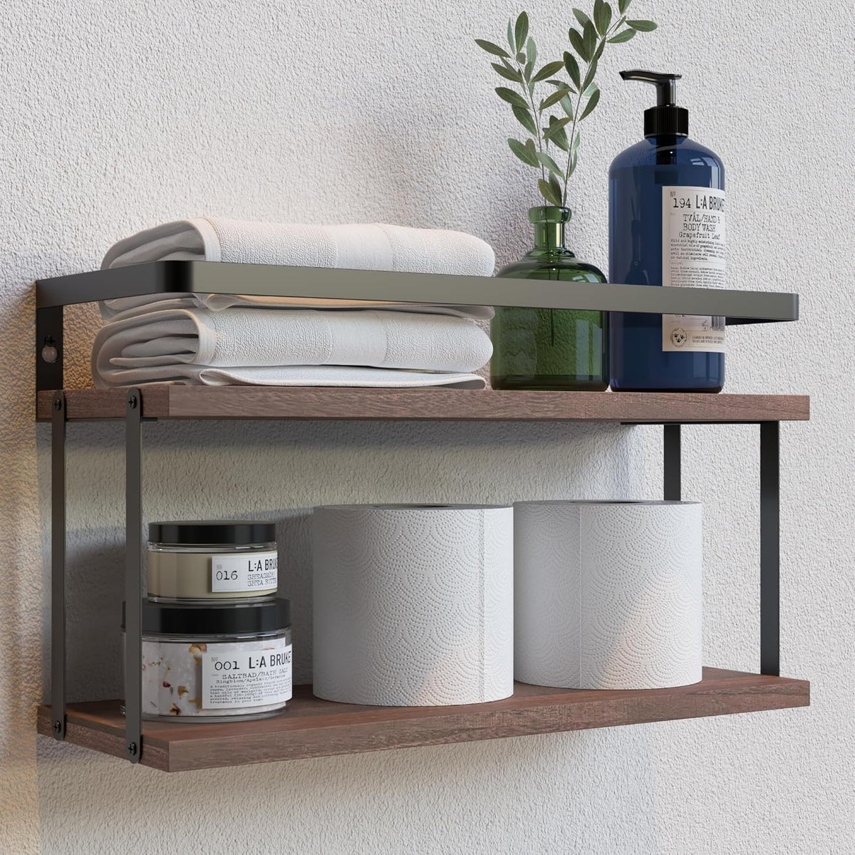 RICHER HOUSE Floating Shelves Bathroom, Wall Mounted Shelf Over Toilet