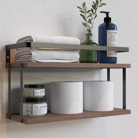RICHER HOUSE Floating Shelves Bathroom, Wall Mounted Shelf Over Toilet