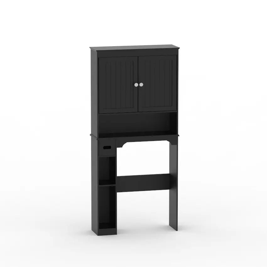 Garvee 66''H Over The Toilet Storage Cabinet, Farmhouse Storage Cabinet with 2 Barn Door & Toilet Paper Holder Stand, Toilet Rack for Bathroom, Laundry Furniture Organizer, White