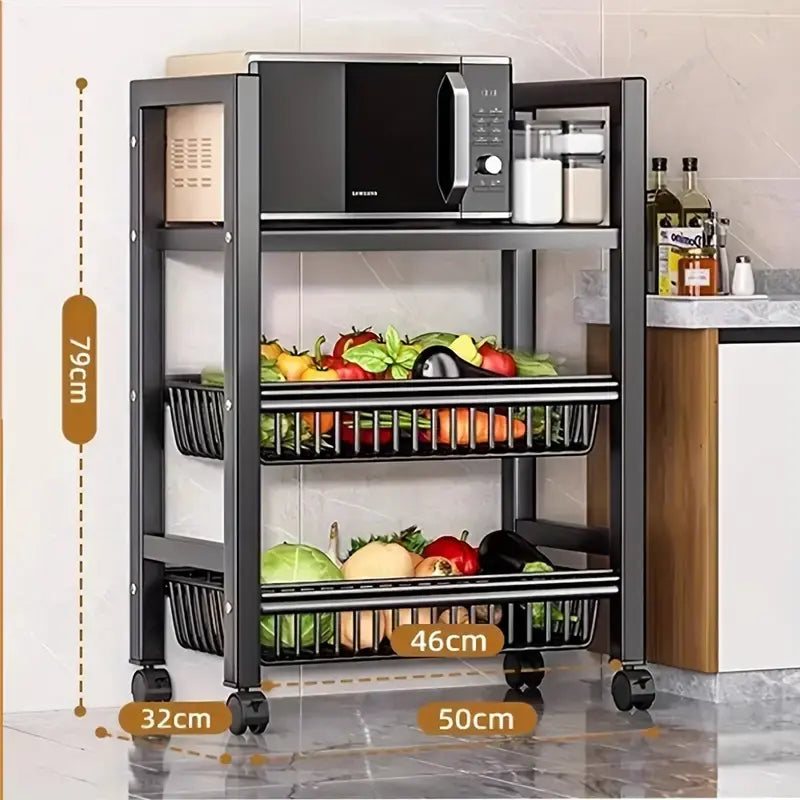 Metal Adjustable Shelf & Basket Storage Rack for Home - Ideal for Kitchen Pantry, Garage, Under Sink, Tool Use, Great Housewarming Gift