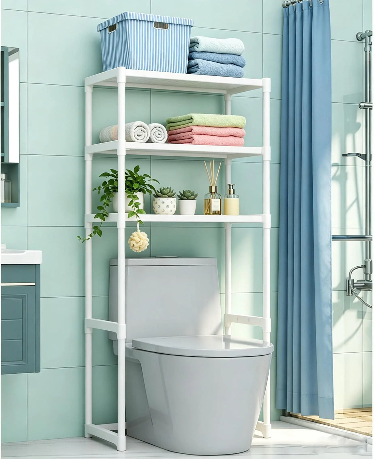 Gaomon 3-Tier Metal Frame Over-The-Toilet Freestanding Space-Saving Furniture Shelf, Indoor Bathroom Storage Solution